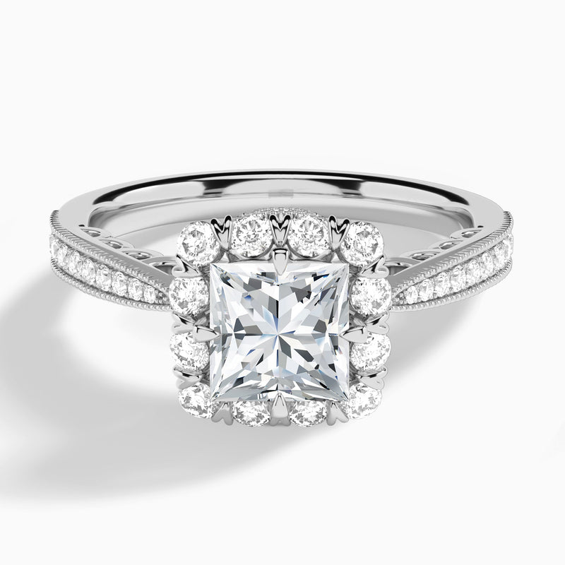 Princess Luxe Daphne Lab Grown Diamond Engagement Ring In Platinum - Lucenjuri