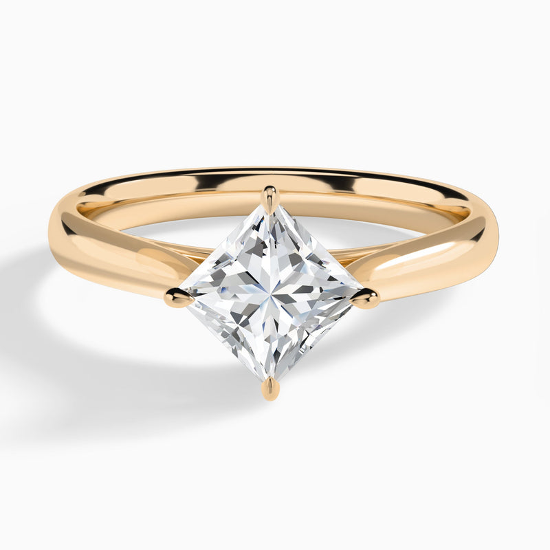 Princess Hidden Halo Lab Grown Diamond Engagement Ring In 14K Rose Gold - Lucenjuri