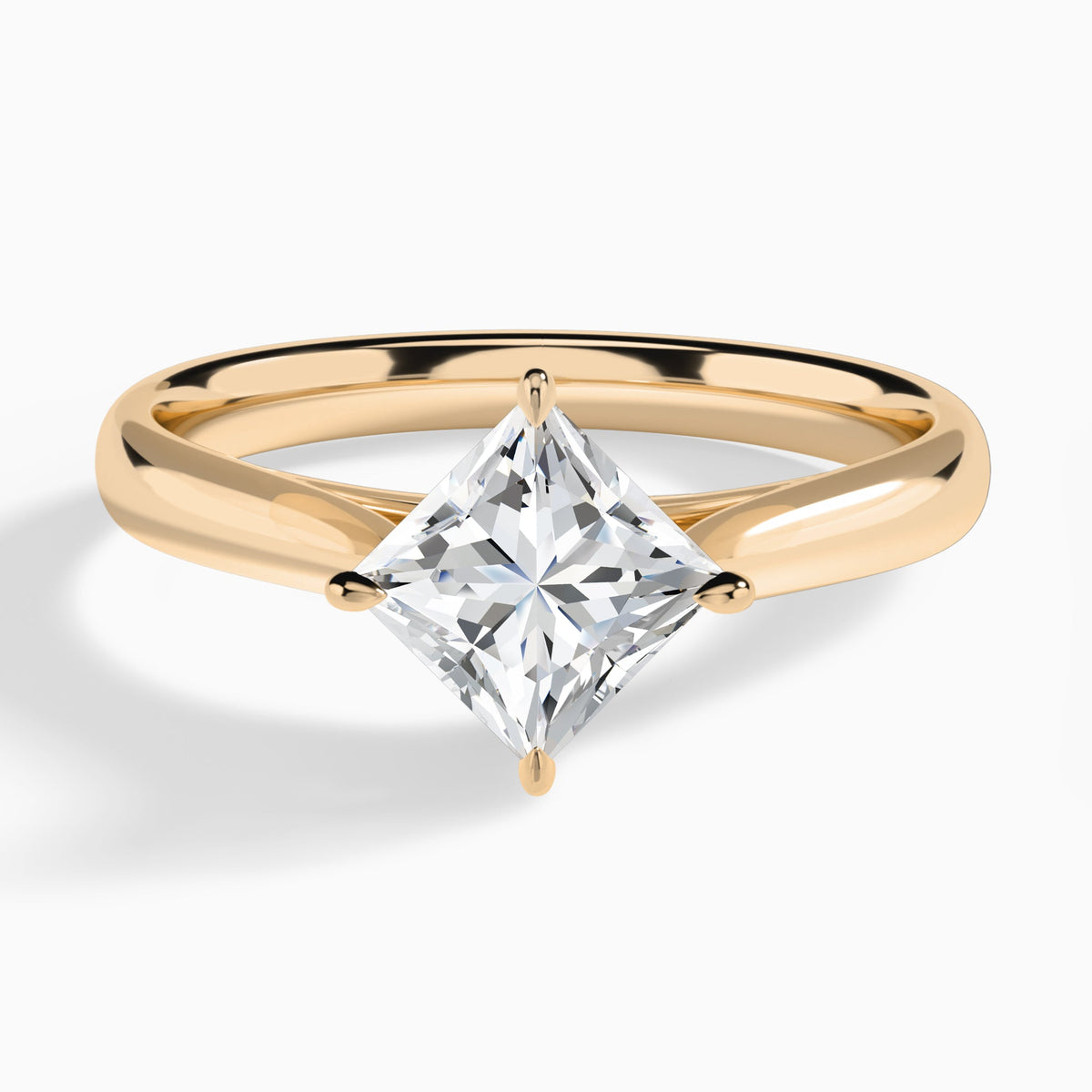 Princess Hidden Halo Lab Grown Diamond Engagement Ring In 14K Rose Gold - Lucenjuri