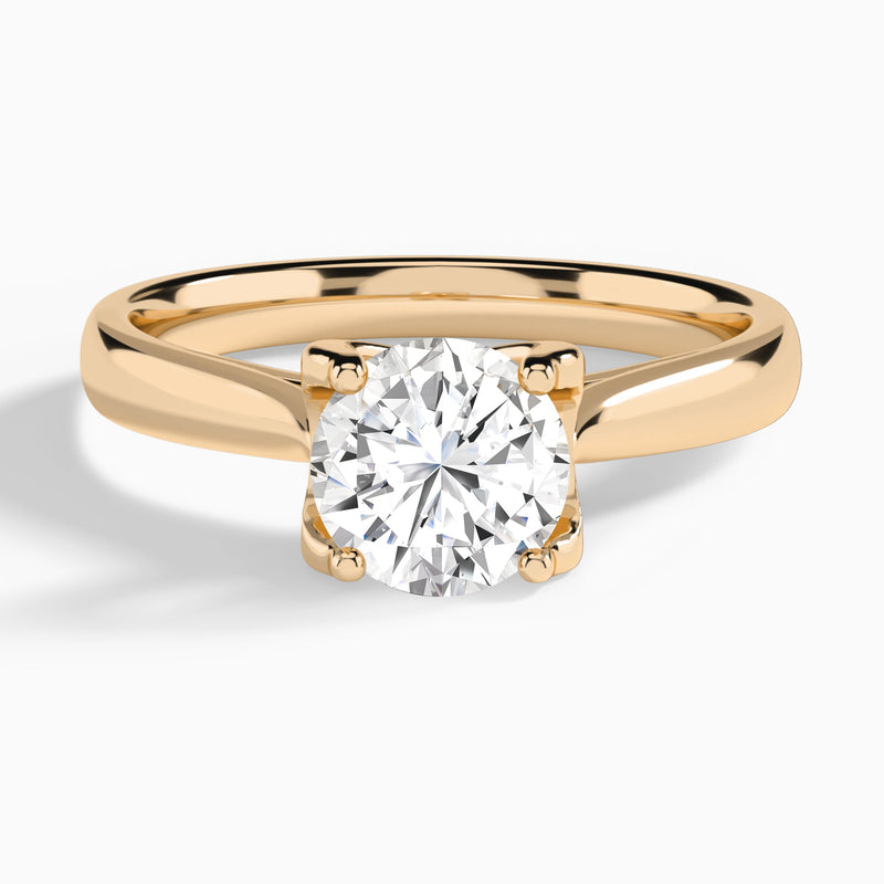 Round Petite Romeo Solitaire Lab Diamond Engagement Ring In 14K Rose Gold - Lucenjuri