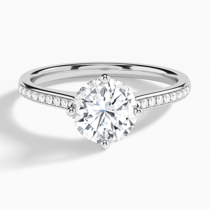 Round Ariel Lab Grown Diamond Engagement Ring In Platinum - Lucenjuri