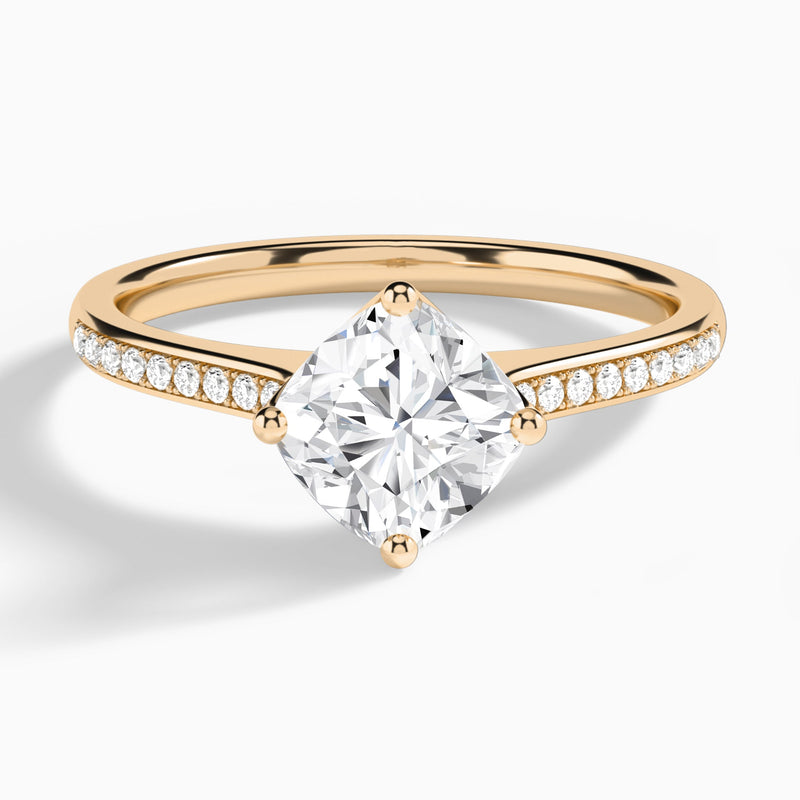 Cushion Ariel Lab Grown Diamond Engagement Ring In 14K Rose Gold - Lucenjuri