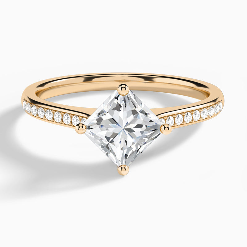 Princess Ariel Lab Grown Diamond Engagement Ring In 14K Rose Gold - Lucenjuri