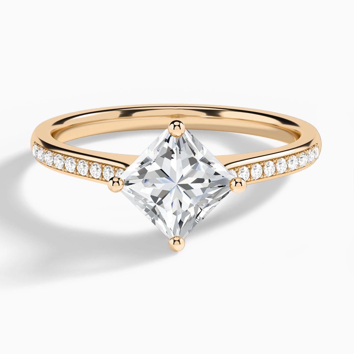 Princess Ariel Lab Grown Diamond Engagement Ring In 14K Rose Gold - Lucenjuri