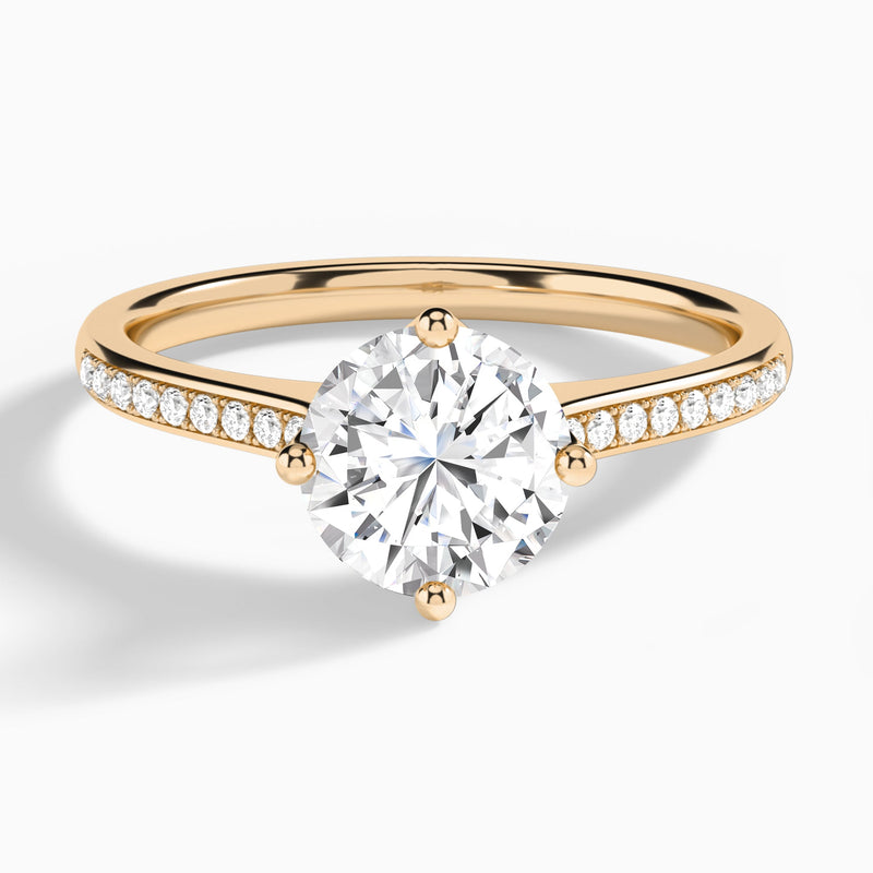 Round Ariel Lab Grown Diamond Engagement Ring In 14K Rose Gold - Lucenjuri