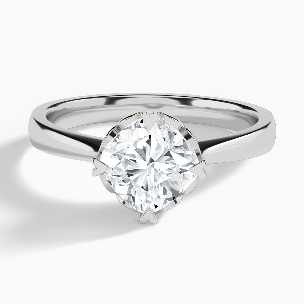 Cushion Charlotte Lab Grown Diamond Engagement Ring In Platinum - Lucenjuri
