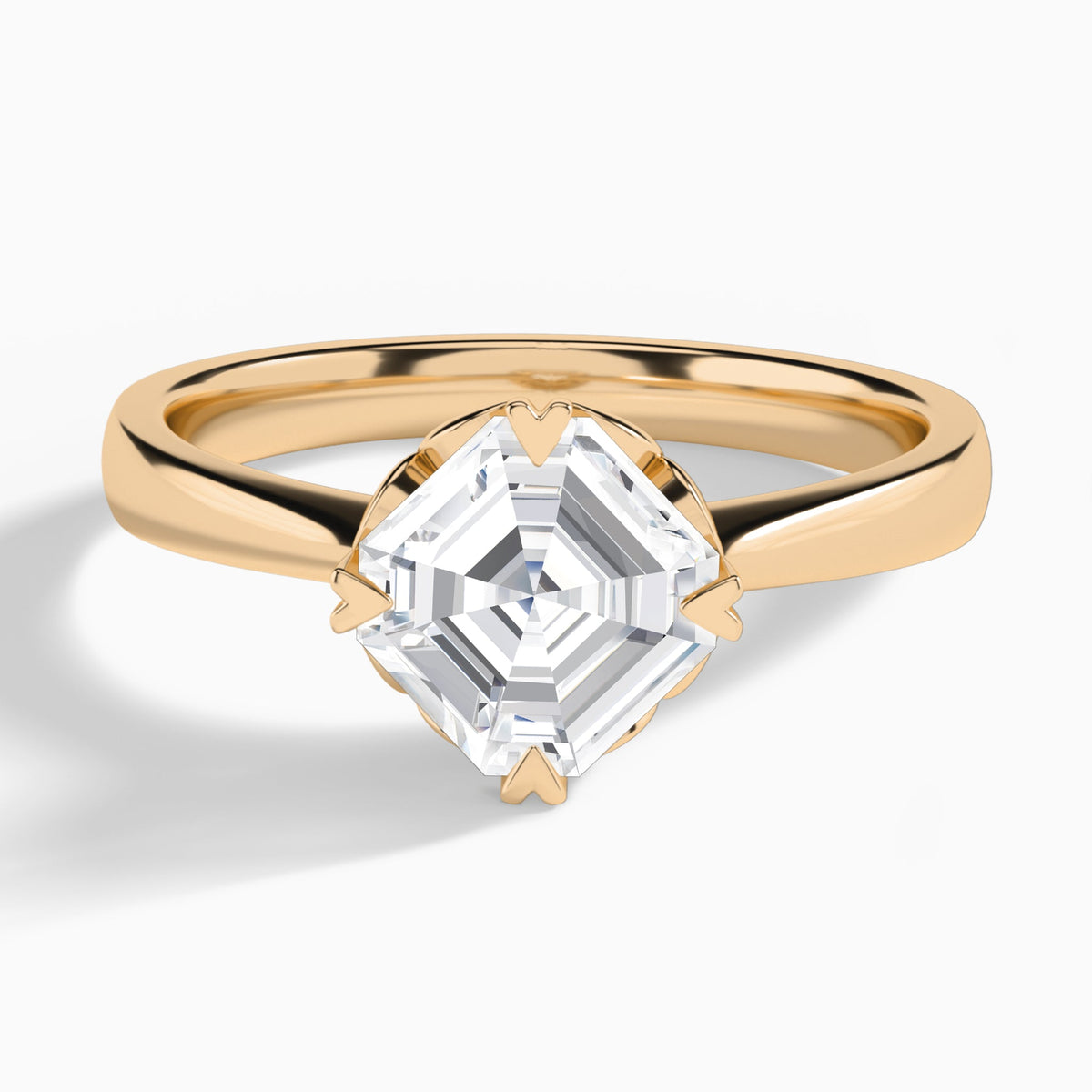 Asscher Charlotte Lab Grown Diamond Engagement Ring In 14K Rose Gold - Lucenjuri