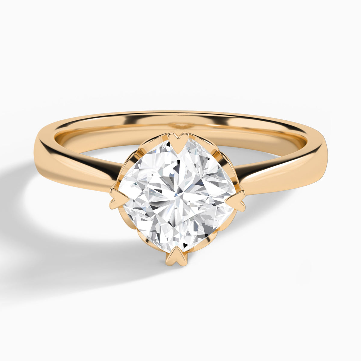 Cushion Charlotte Lab Grown Diamond Engagement Ring In 14K Rose Gold - Lucenjuri