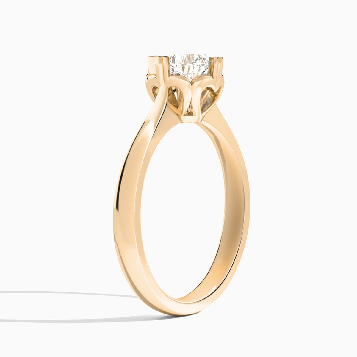 Cushion Charlotte Lab Grown Diamond Engagement Ring In 14K Rose Gold, Angle View
