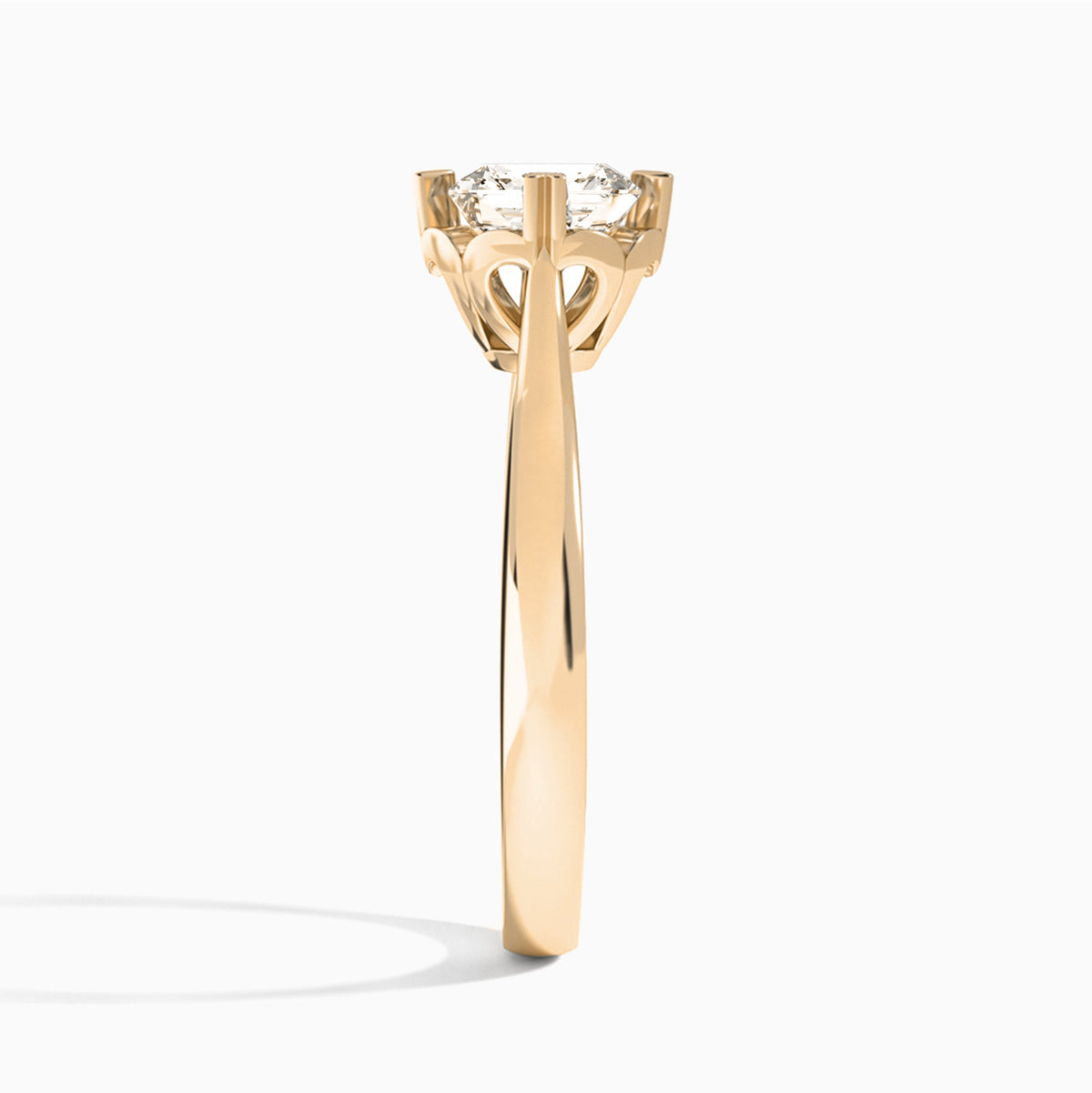 Cushion Charlotte Lab Grown Diamond Engagement Ring In 14K Rose Gold, Side View