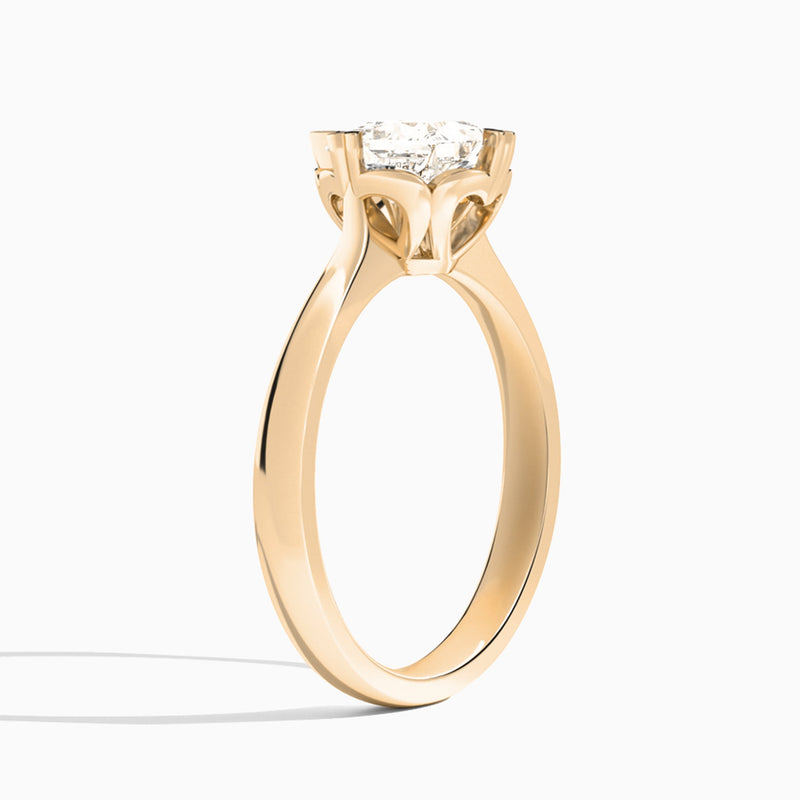 Princess Charlotte Lab Grown Diamond Engagement Ring In 14K Rose Gold, Angle View