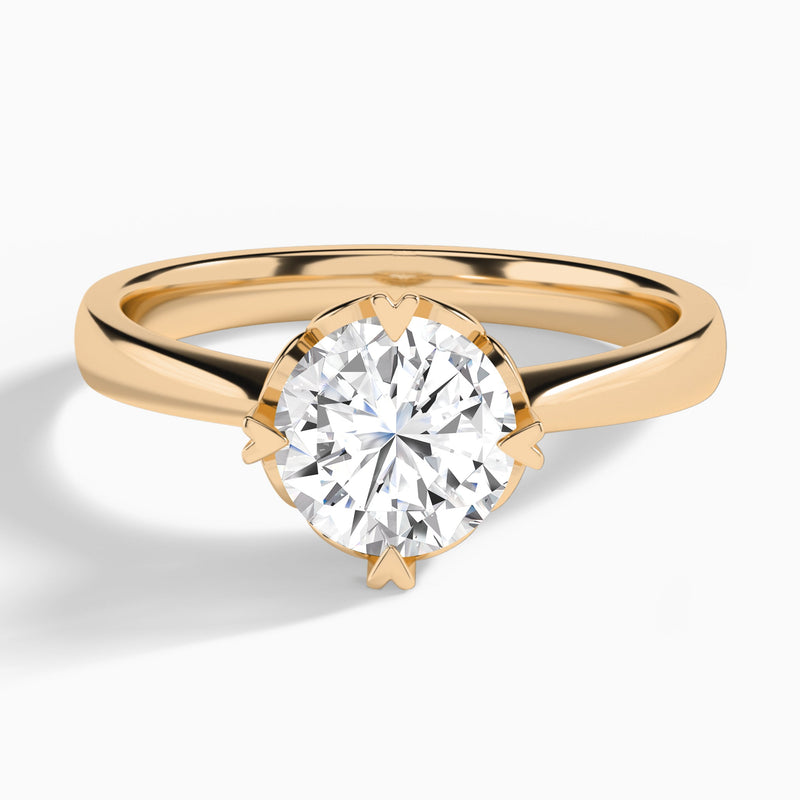Round Charlotte Lab Grown Diamond Engagement Ring In 14K Rose Gold - Lucenjuri