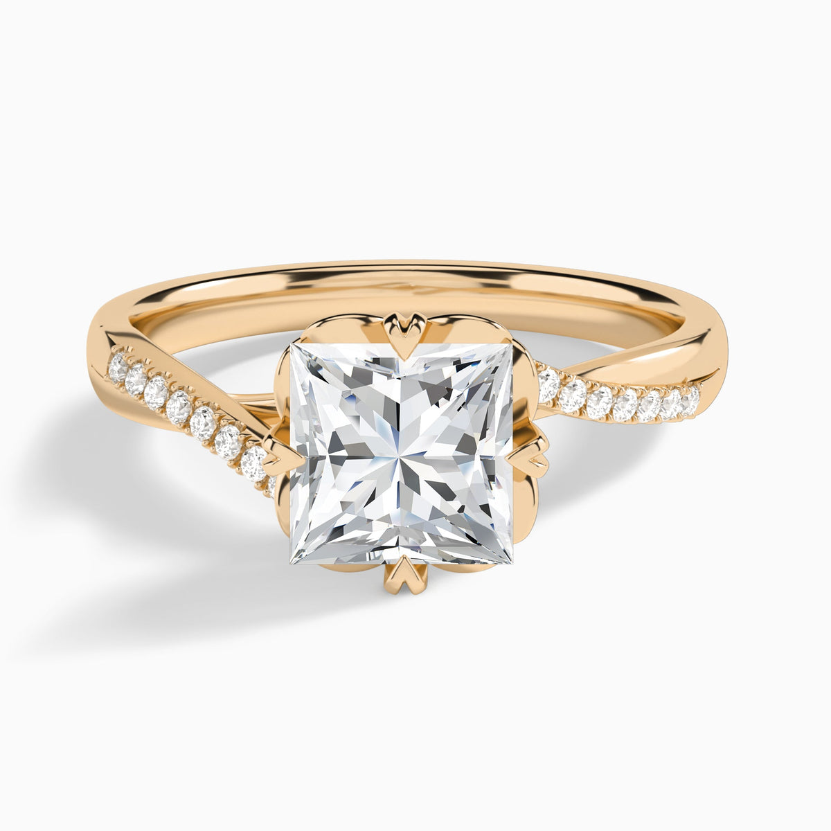 Princess Norah Lab Grown Diamond Engagement Ring In 14K Rose Gold - Lucenjuri