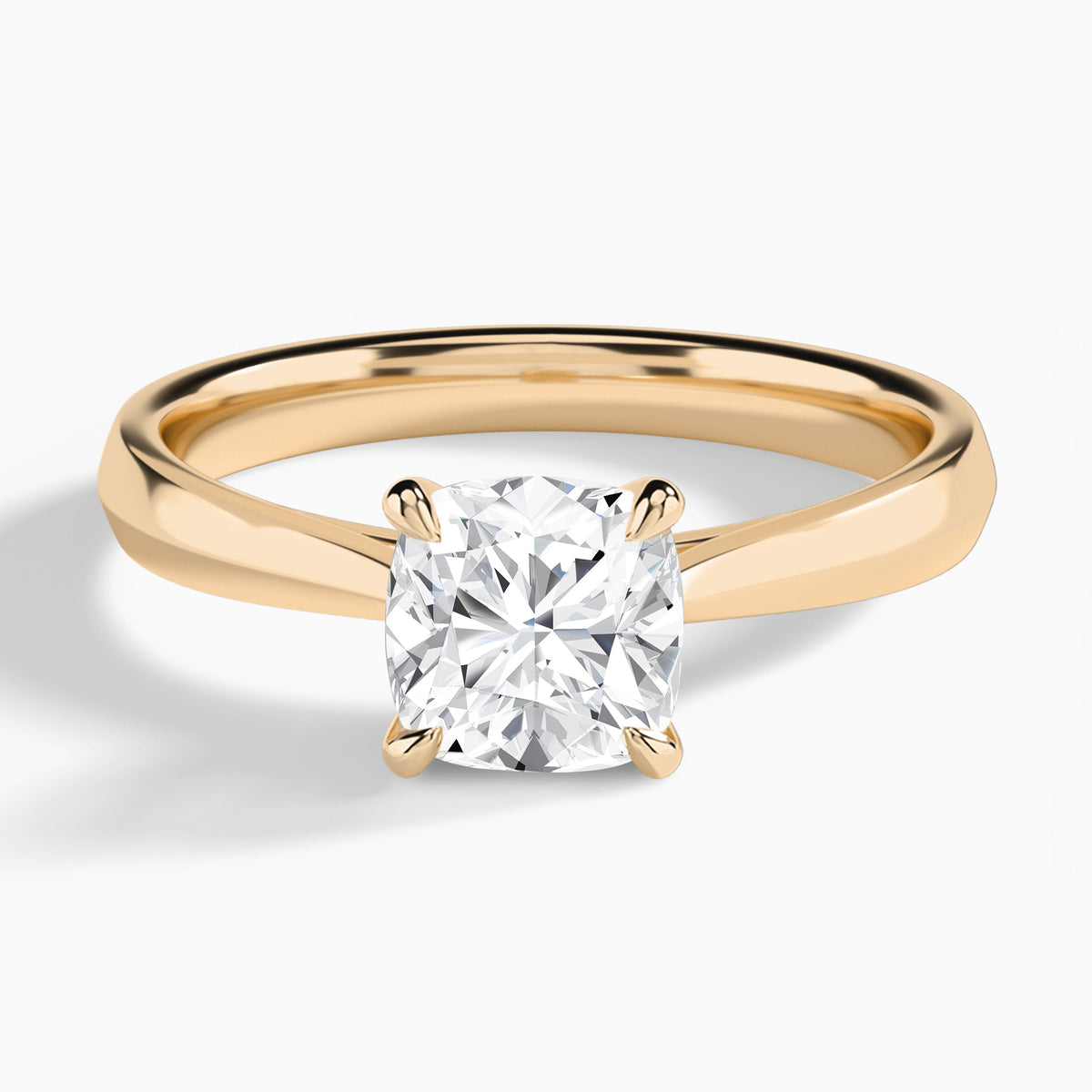 Cushion Knife Edge Lab Diamond Engagement Ring In 14K Rose Gold - Lucenjuri