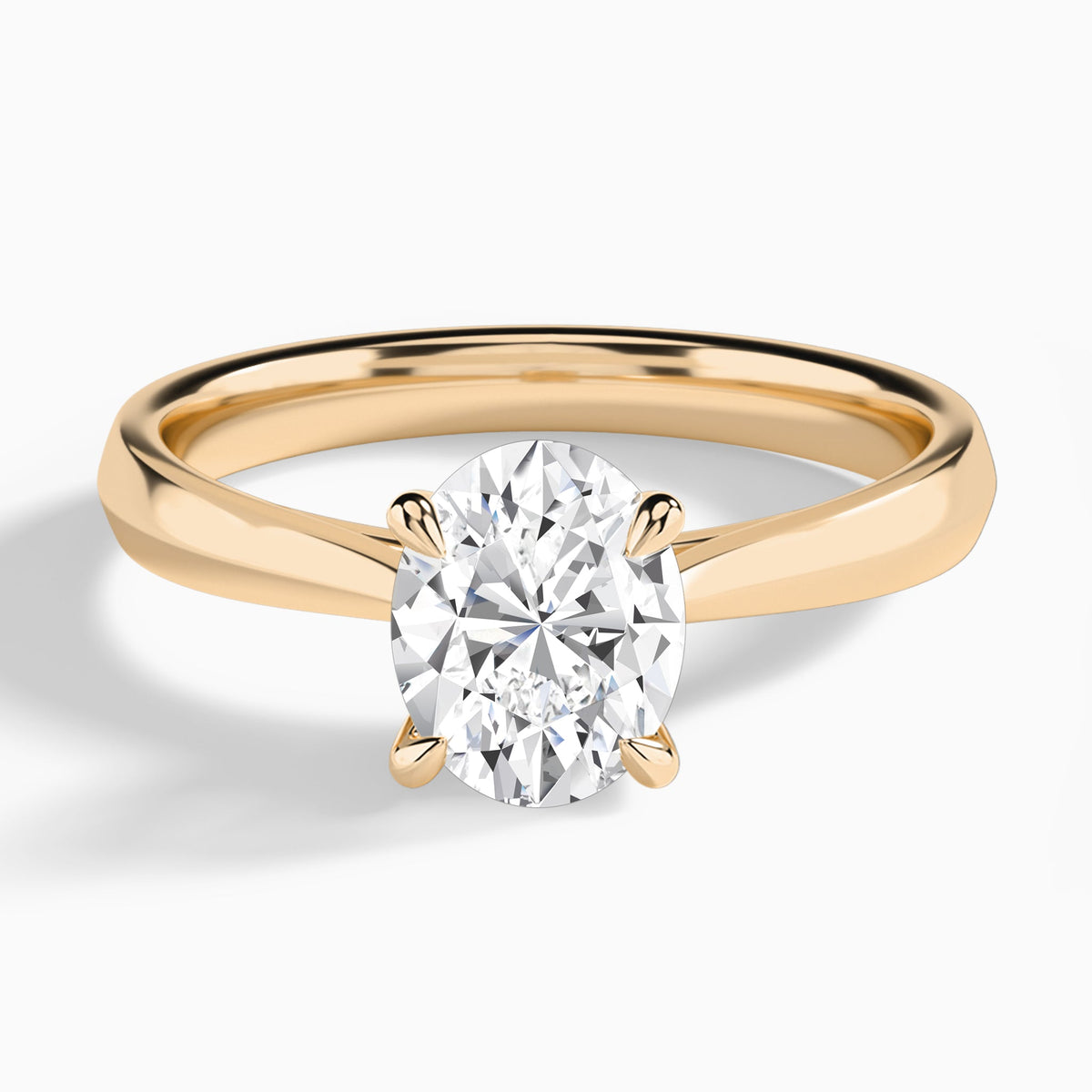 Oval Knife Edge Lab Diamond Engagement Ring In 14K Rose Gold - Lucenjuri