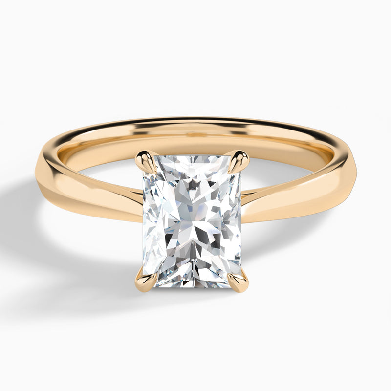 Radiant Knife Edge Lab Diamond Engagement Ring In 14K Rose Gold - Lucenjuri