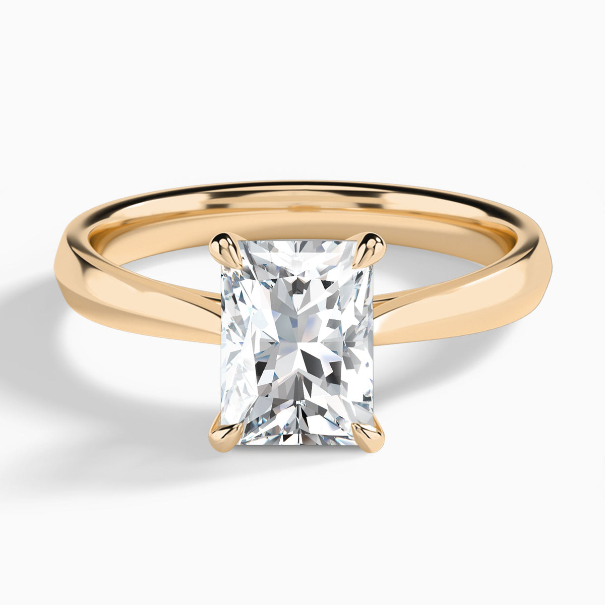 Radiant Knife Edge Lab Diamond Engagement Ring In 14K Rose Gold - Lucenjuri