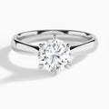 Classic Knife Edge Six-Prong Diamond Engagement Ring