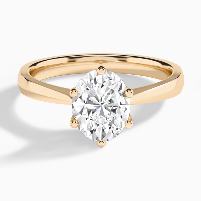 Oval Mystique Halo Six-Prong Lab Diamond Engagement Ring In 14K Rose Gold - Lucenjuri