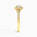 Round Luxe Halo Luna Lab Diamond Engagement Ring In 18K Yellow Gold, Side View