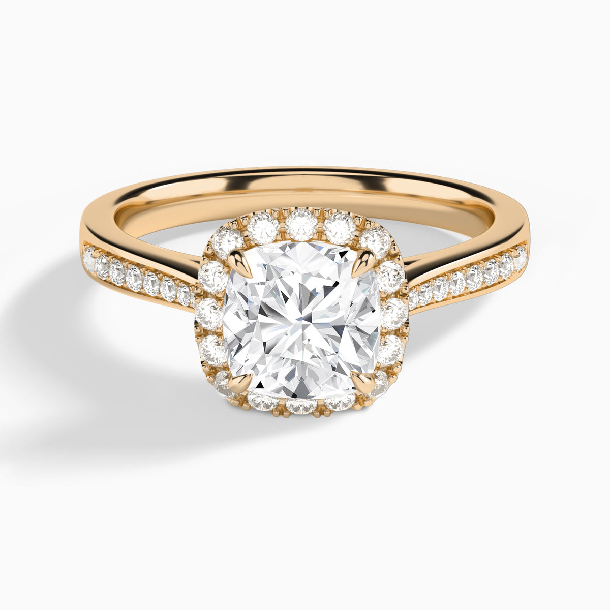 Cushion Luxe Halo Luna Lab Grown Diamond Engagement Ring In 14K Rose Gold - Lucenjuri