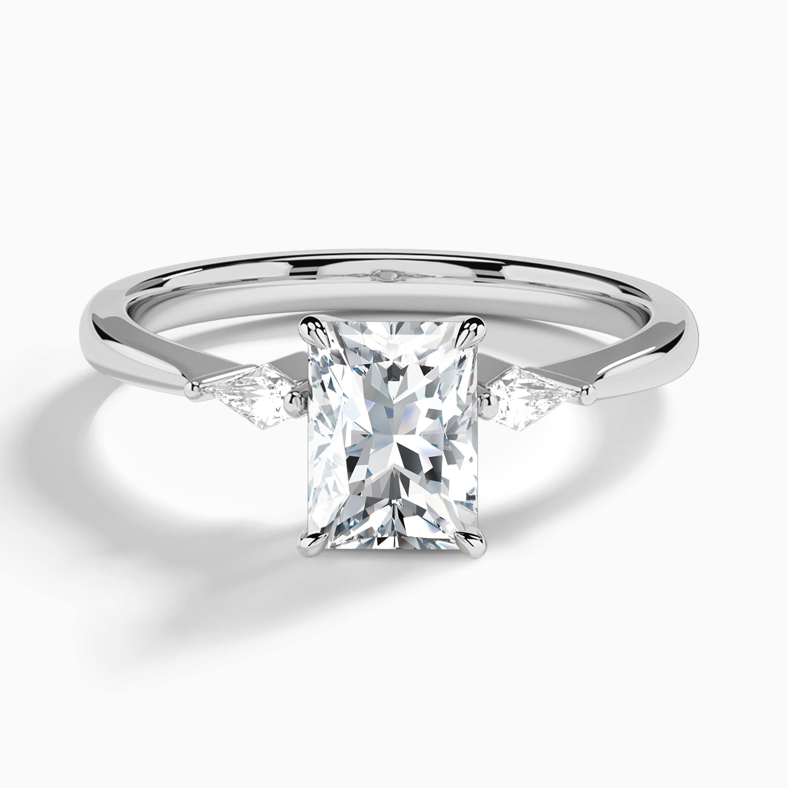 Petite Ciana Three Stone Diamond Engagement Ring