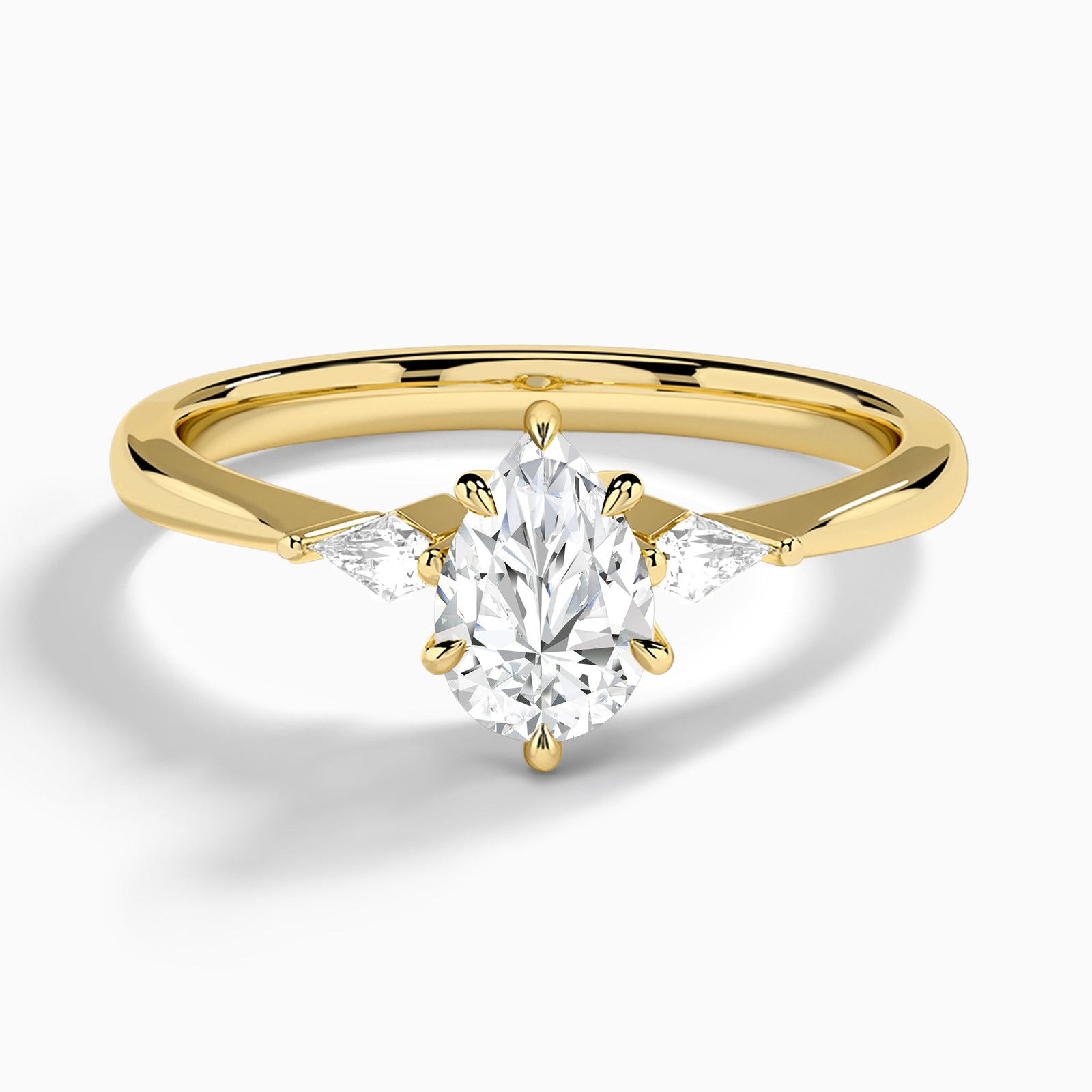 Petite Ciana Three Stone Diamond Engagement Ring