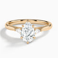 Perfect Fit Three Stone Pear Diamond Engagement Ring