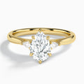 Perfect Fit Three Stone Pear Diamond Engagement Ring