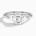 Petite Couture Three Stone Diamond Engagement Ring