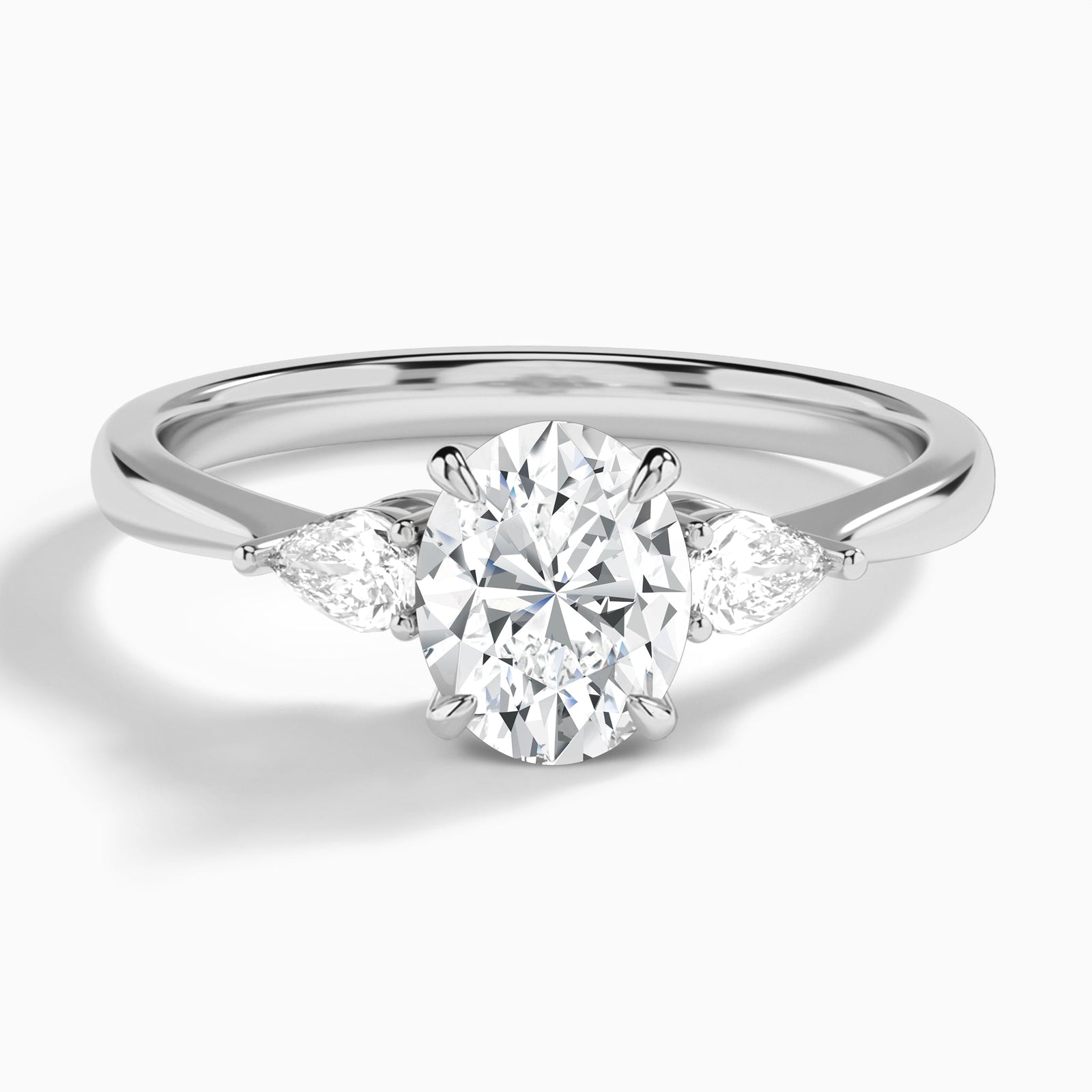 Petite Couture Three Stone Diamond Engagement Ring