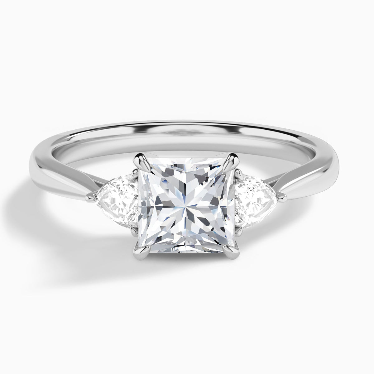 Princess Luxe Trillion Cut Three Stone Lab Diamond Engagement Ring In Platinum - Lucenjuri