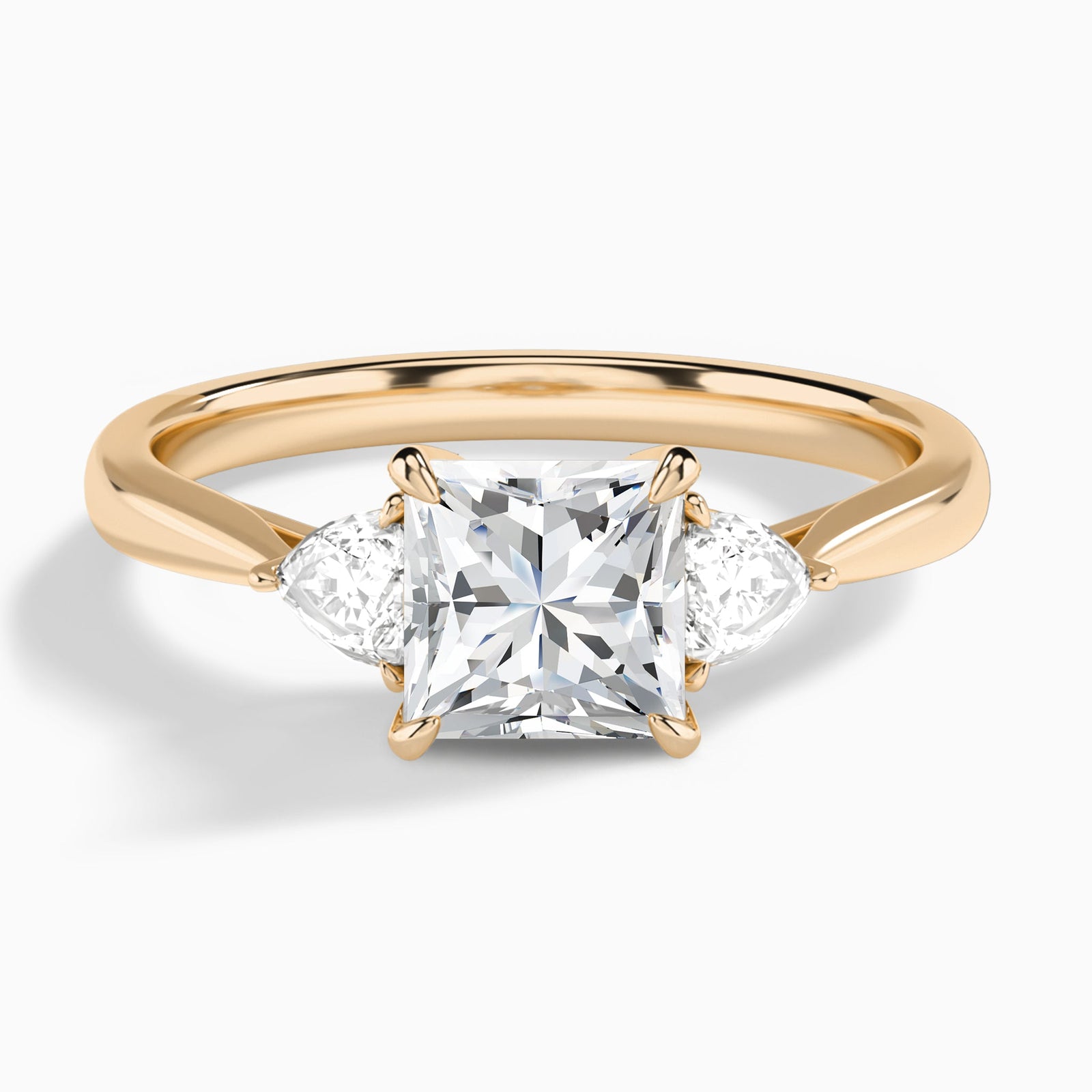 Luxe Trillion Cut Three Stone Diamond Engagement Ring