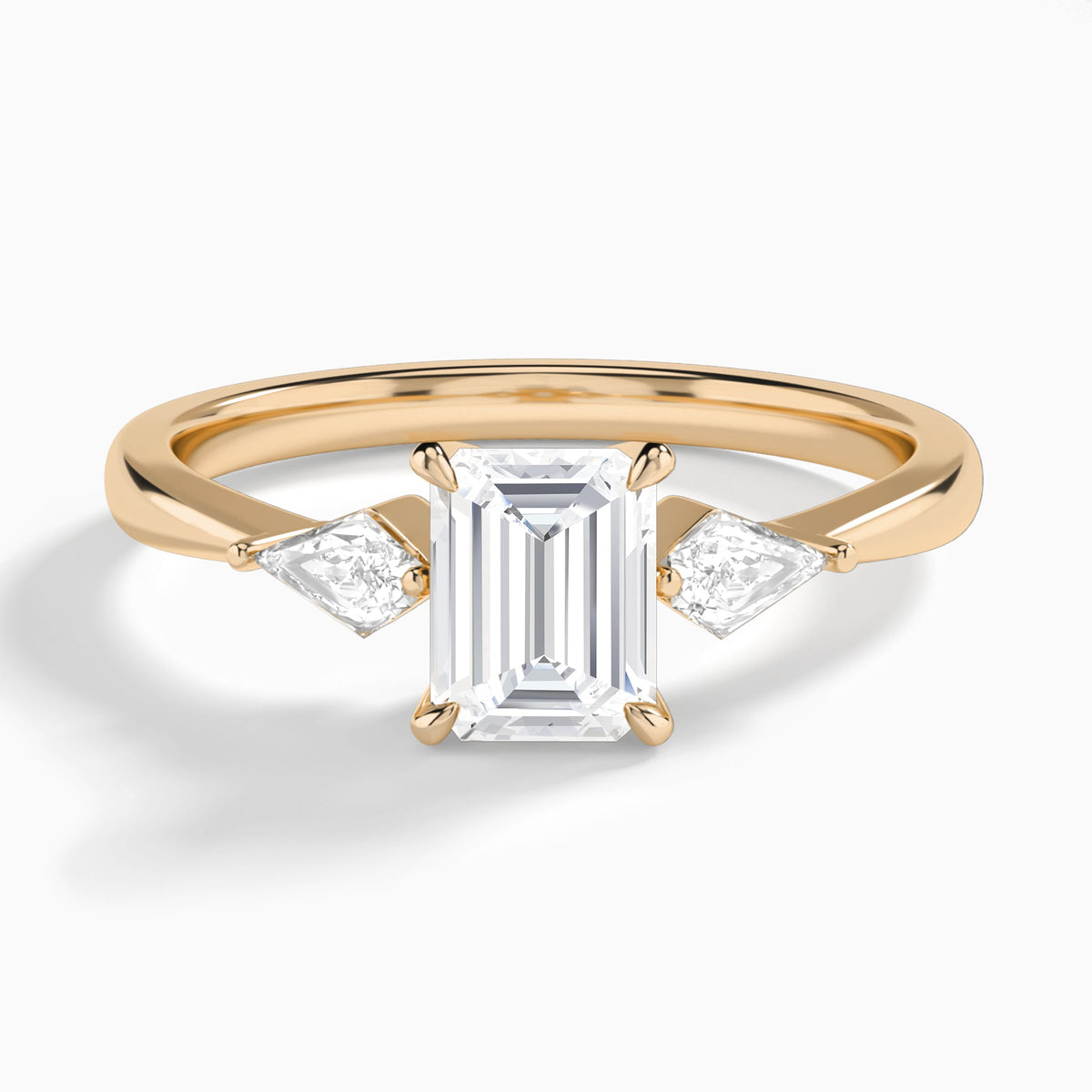 Emerald Luxe Ciana Three Stone Lab Diamond Engagement Ring In 14K Rose Gold - Lucenjuri