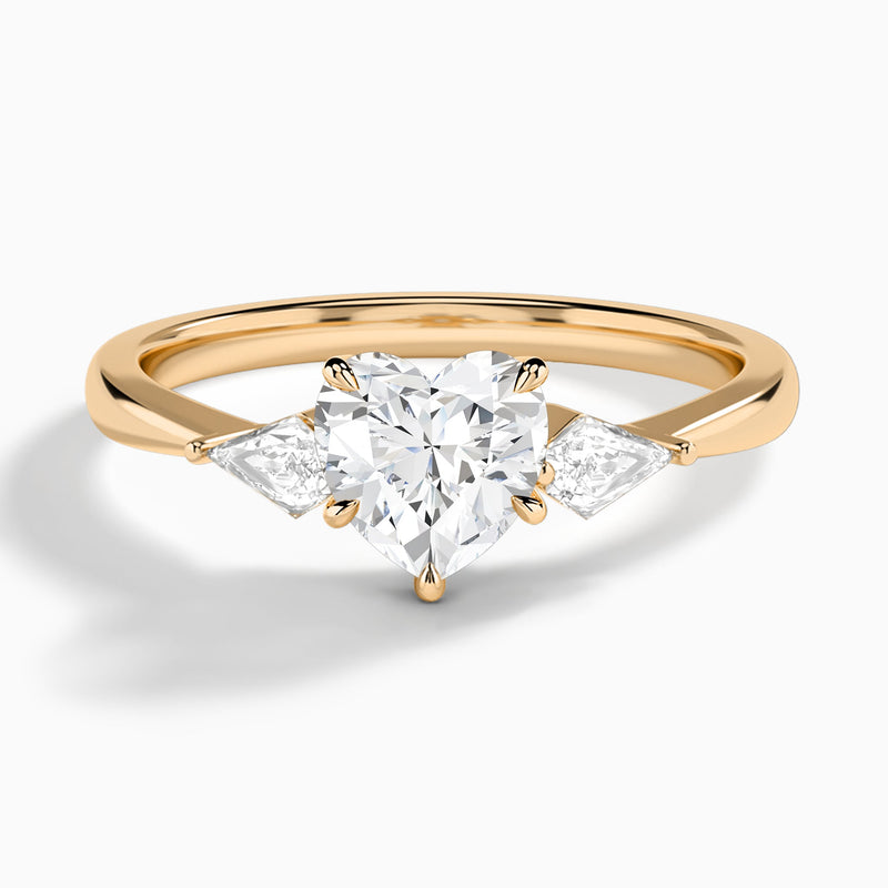 Heart Luxe Ciana Three Stone Lab Diamond Engagement Ring In 14K Rose Gold - Lucenjuri