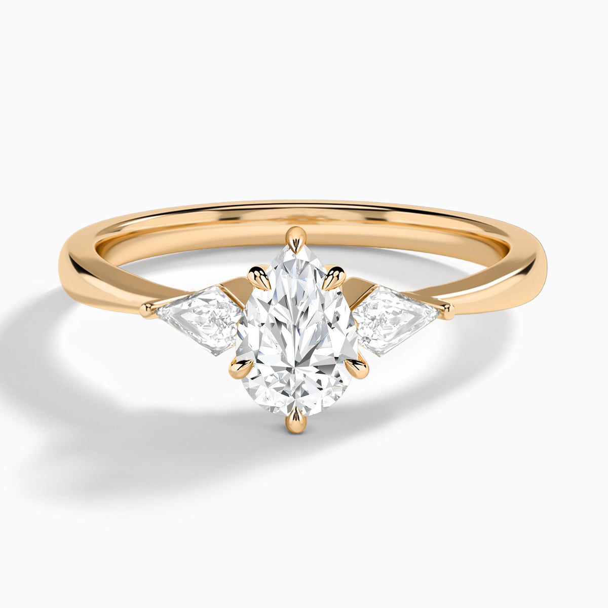 Pear Luxe Ciana Three Stone Lab Diamond Engagement Ring In 14K Rose Gold - Lucenjuri