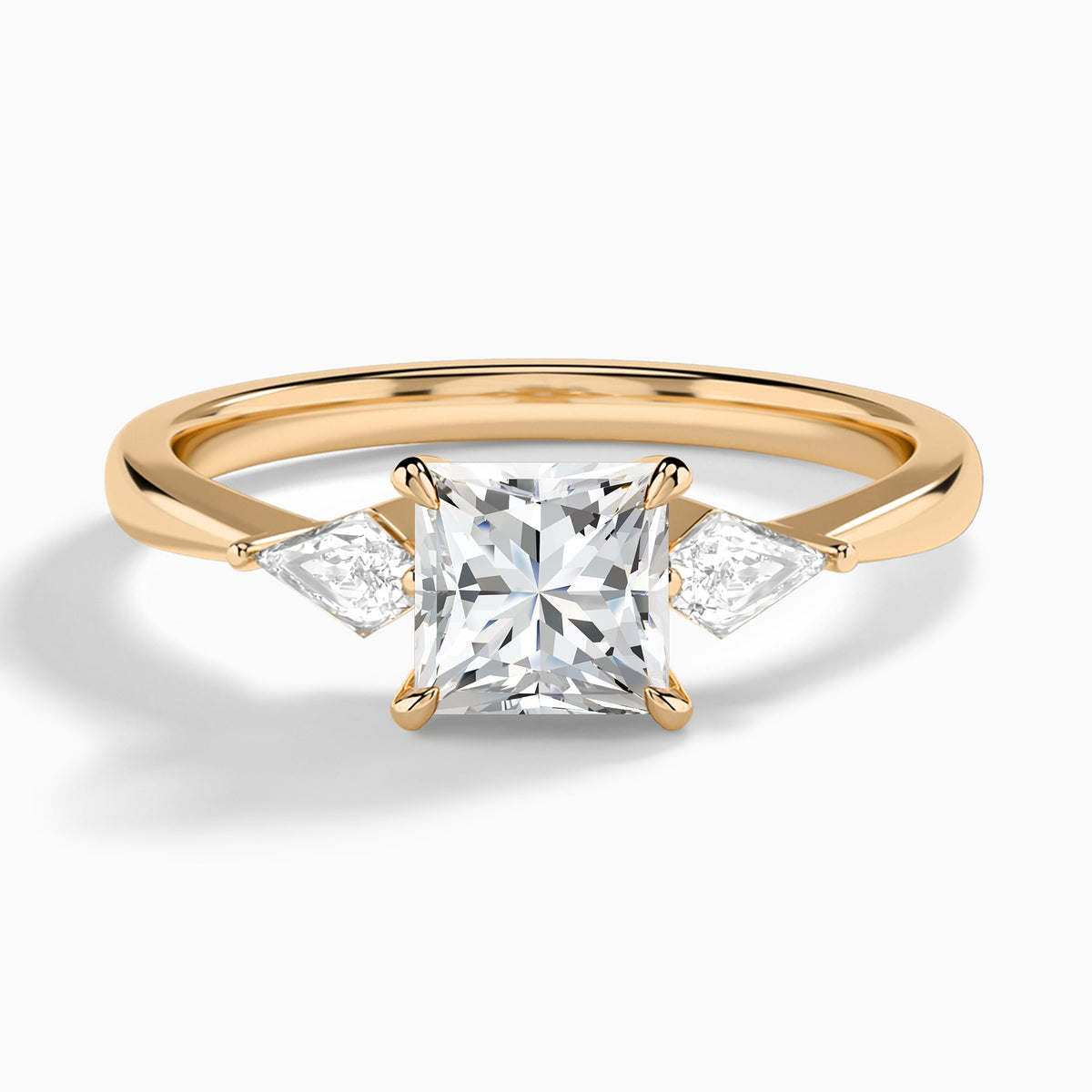 Princess Luxe Ciana Three Stone Lab Diamond Engagement Ring In 14K Rose Gold - Lucenjuri