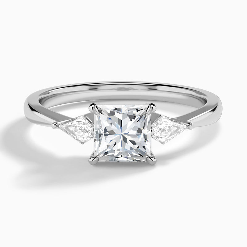 Princess Luxe Ciana Three Stone Lab Diamond Engagement Ring In 14K White Gold - Lucenjuri
