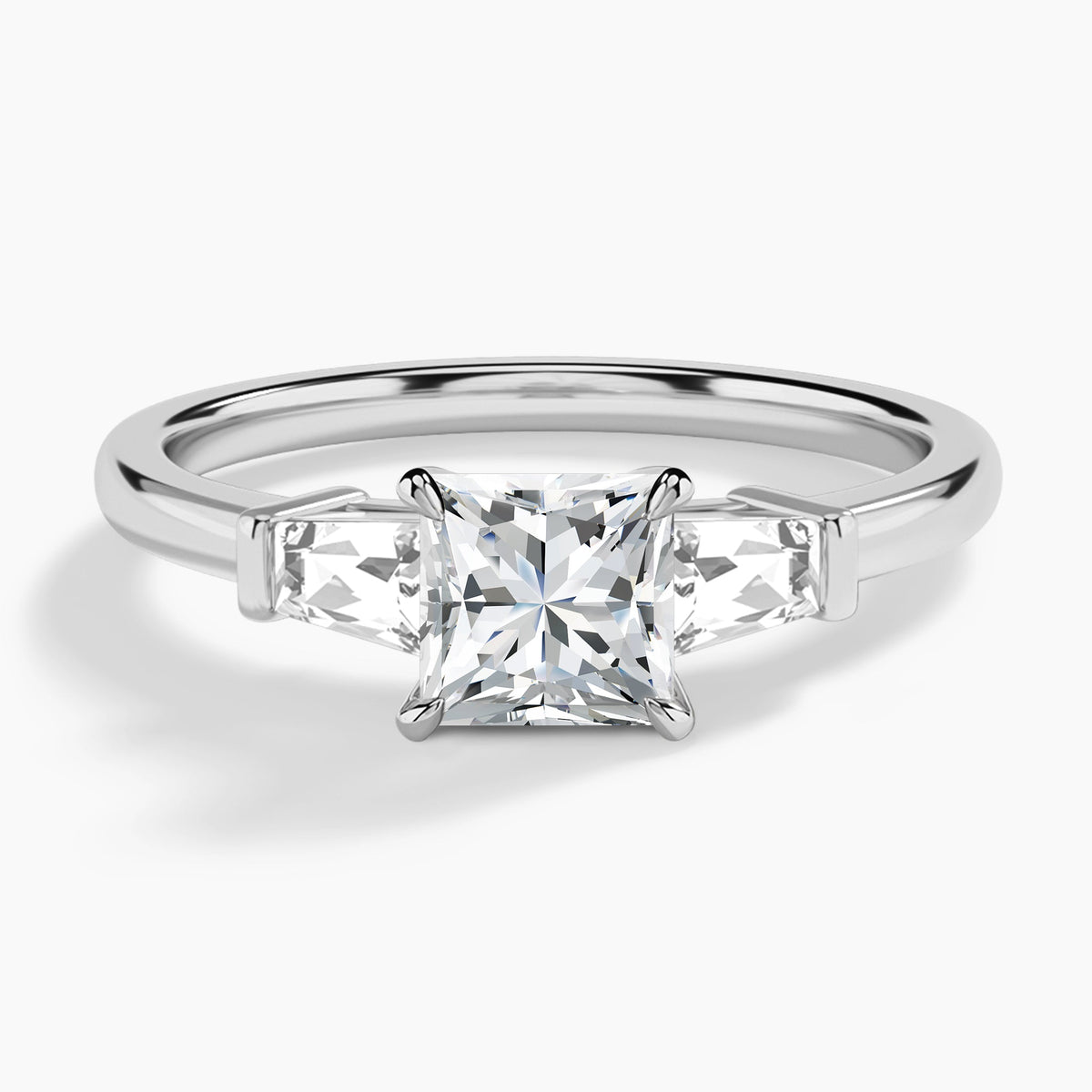 Princess Thora Three Stone Lab Grown Diamond Engagement Ring In Platinum - Lucenjuri