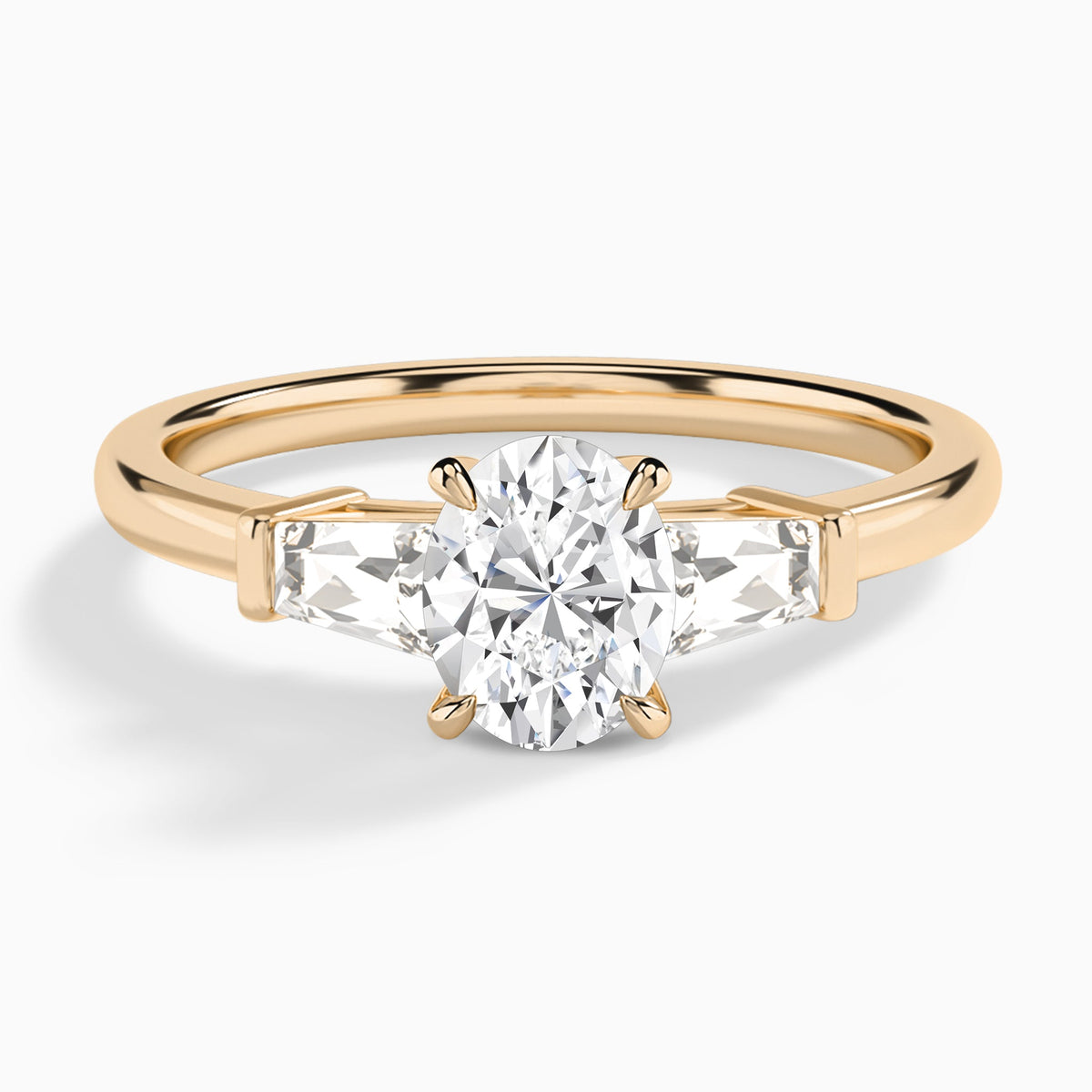 Oval Thora Three Stone Lab Diamond Engagement Ring In 14K Rose Gold - Lucenjuri