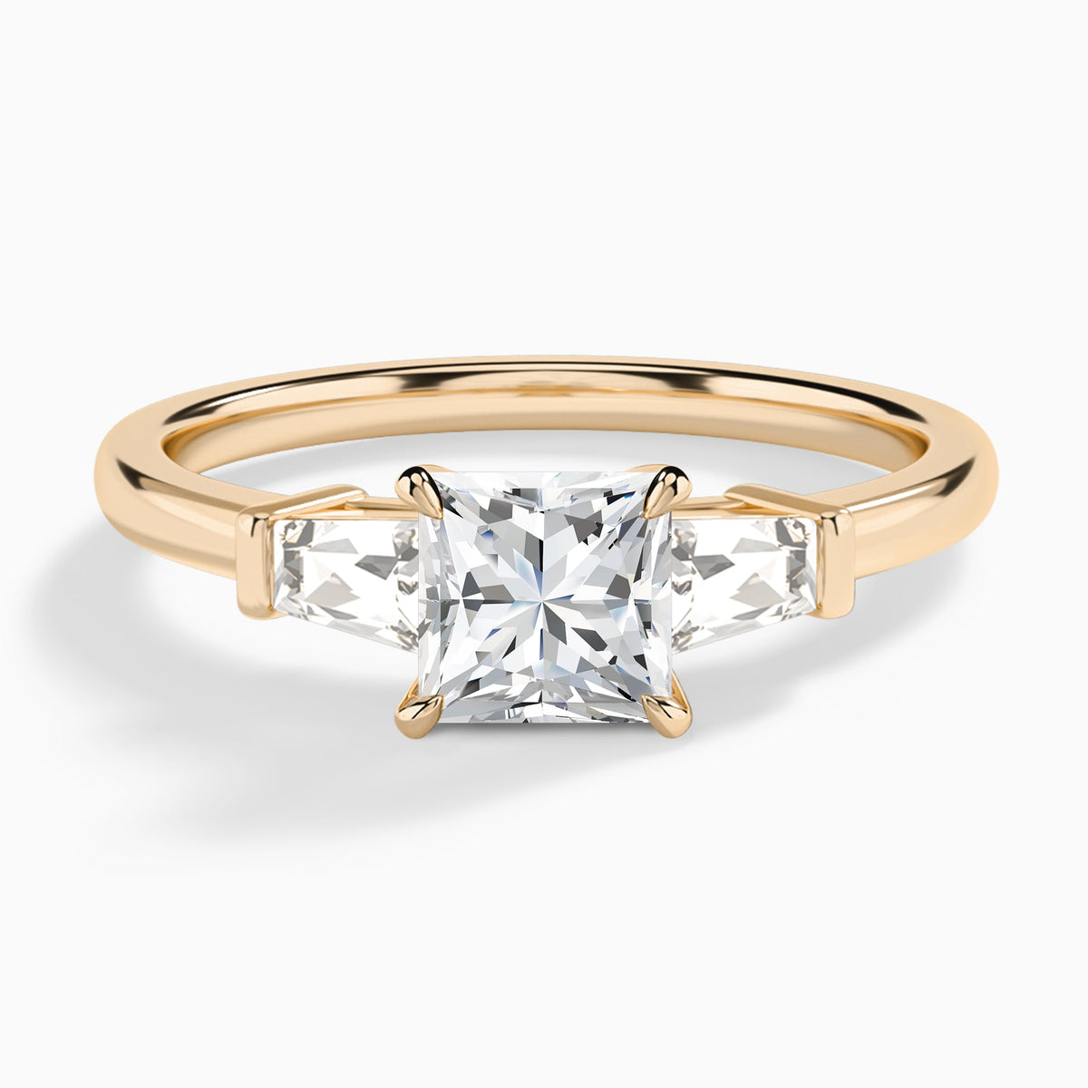 Princess Thora Three Stone Lab Diamond Engagement Ring In 14K Rose Gold - Lucenjuri