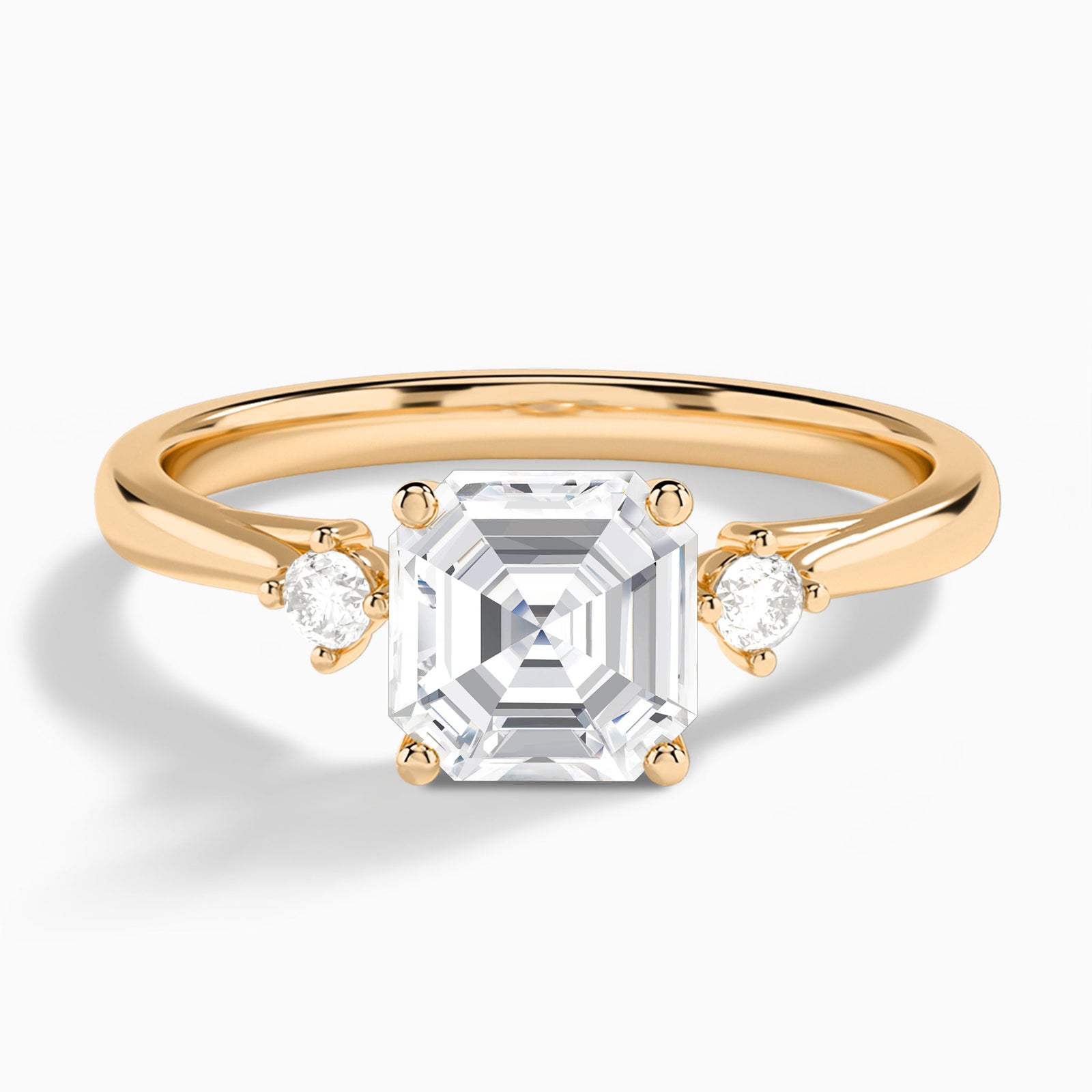 Floating Three Stone Diamond Engagement Ring