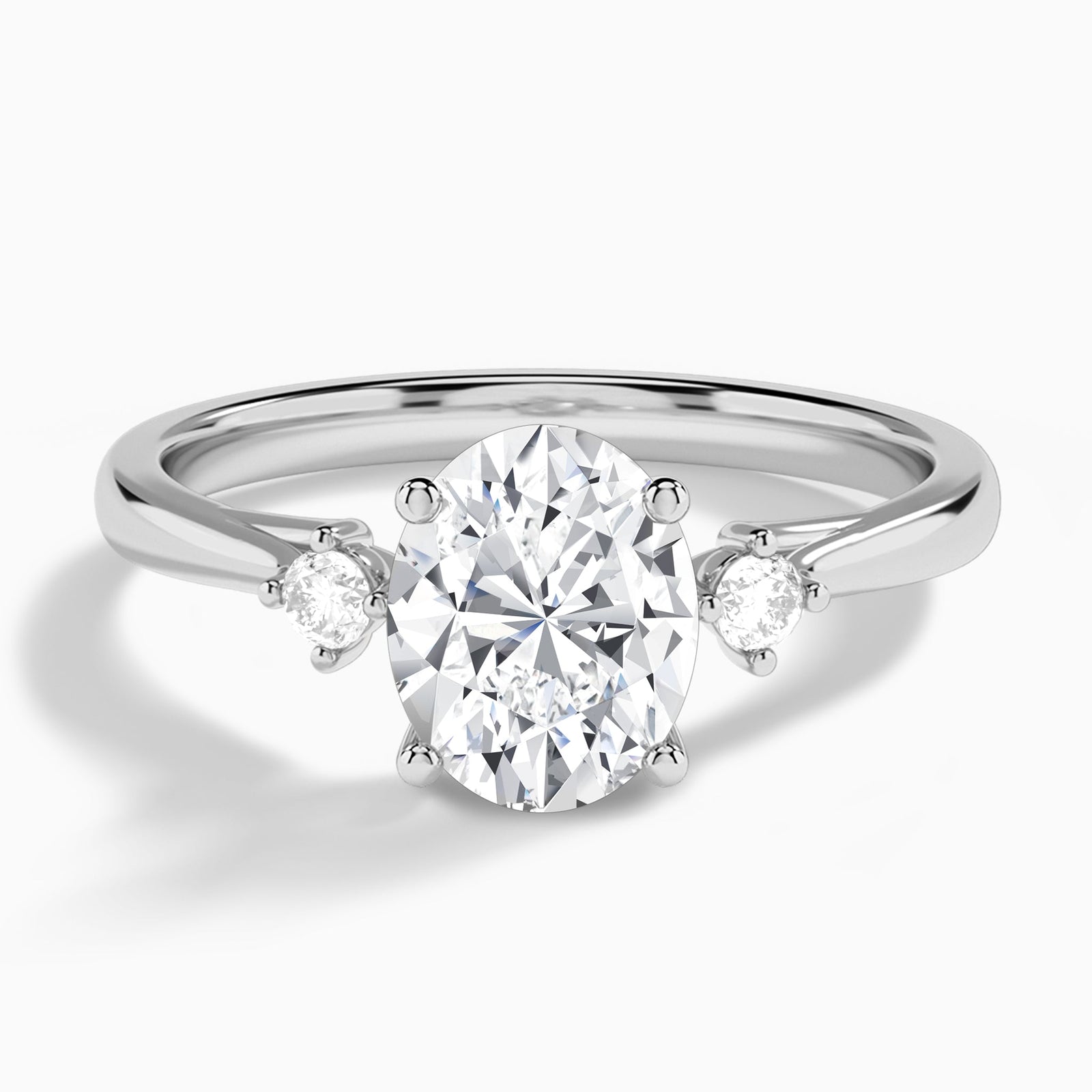 Floating Three Stone Diamond Engagement Ring