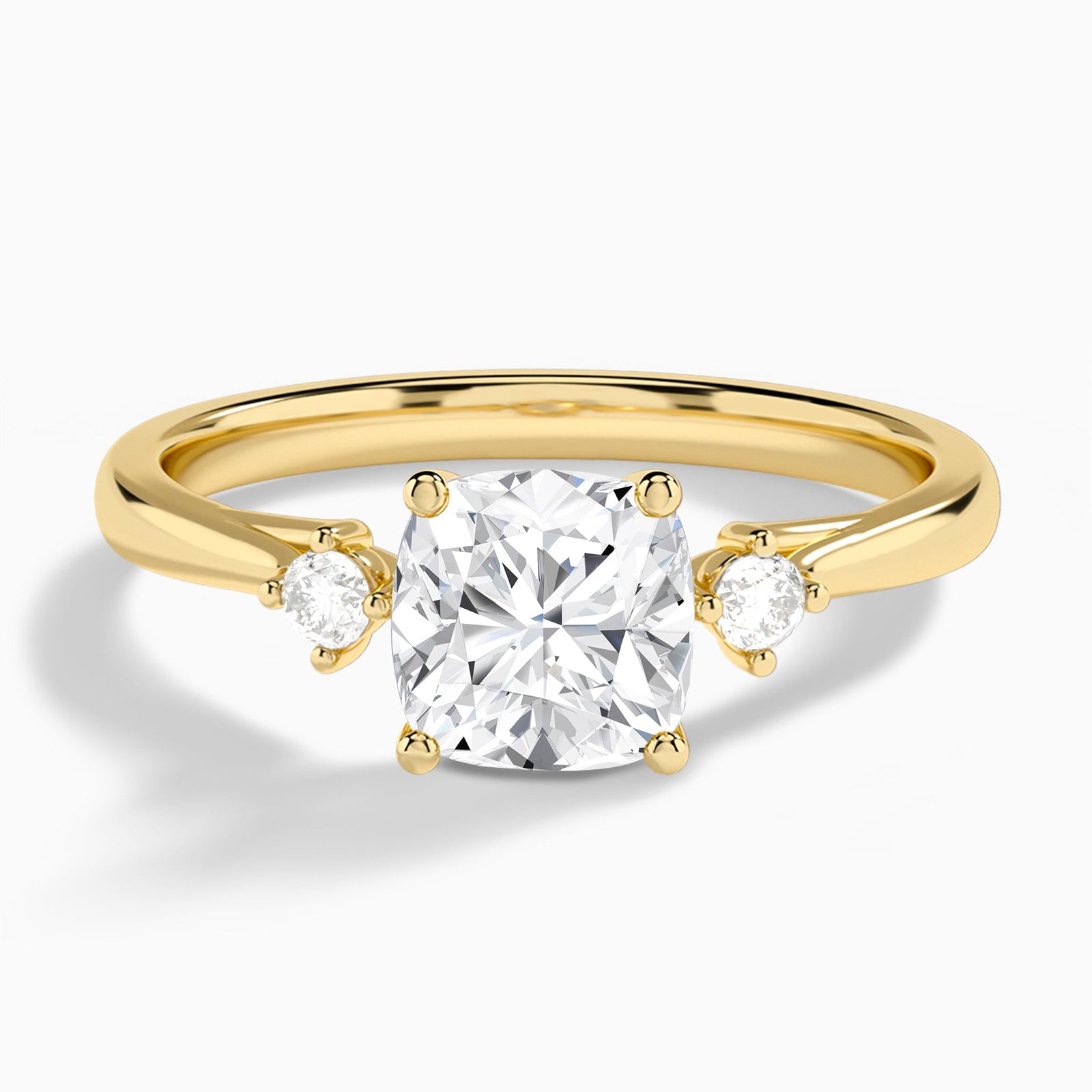 Floating Three Stone Diamond Engagement Ring