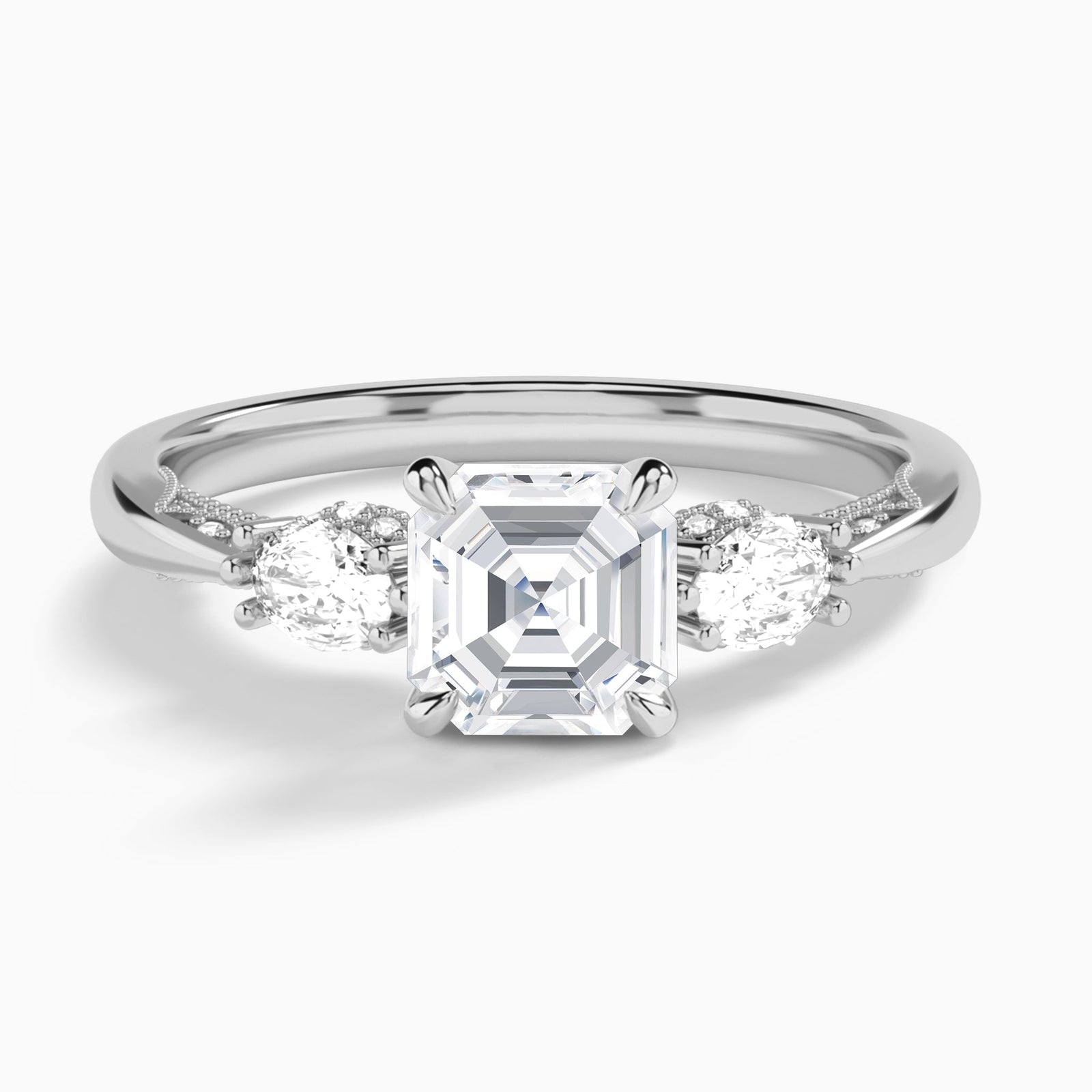 Athena's Three Stone Marquise Diamond Engagement Ring