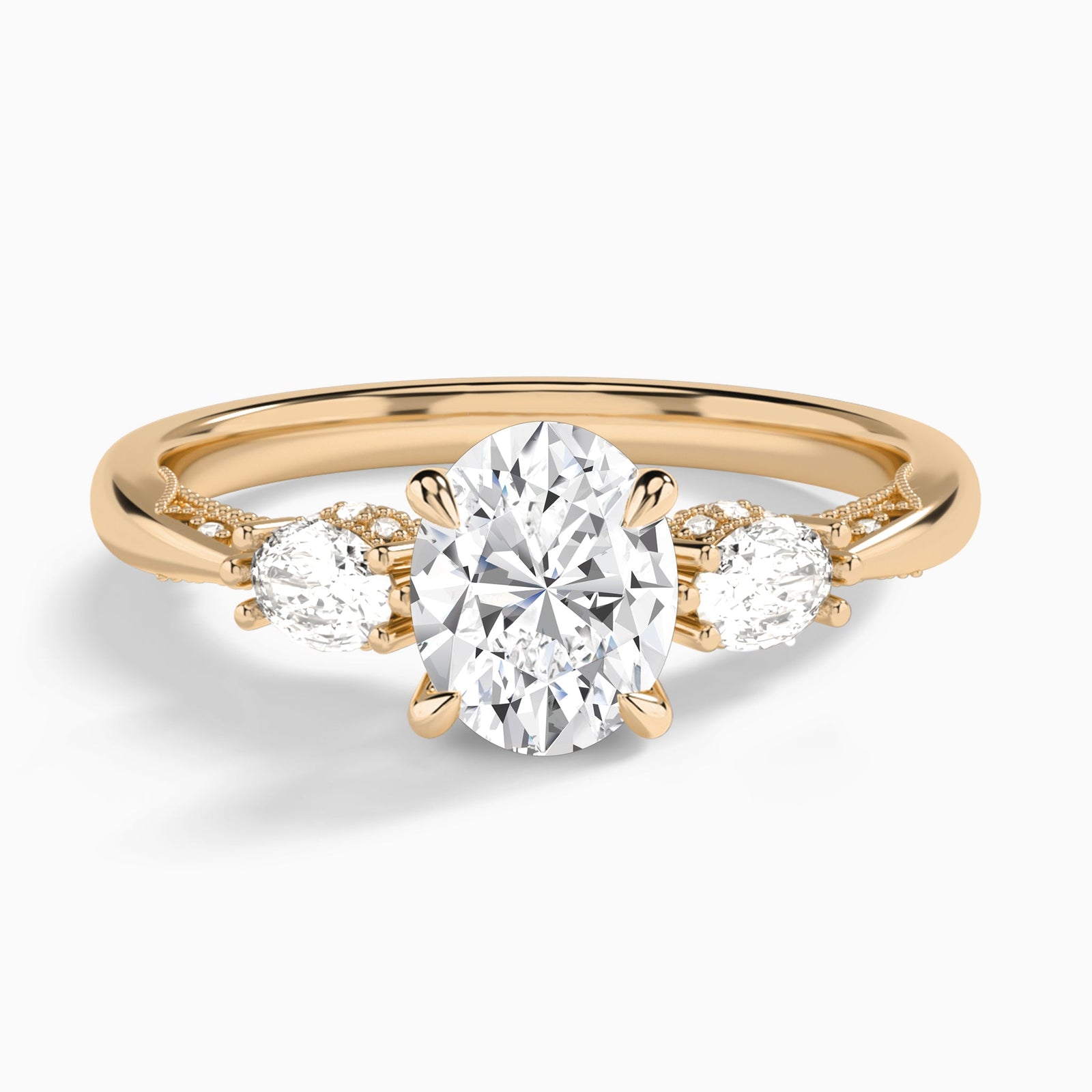 Athena's Three Stone Marquise Diamond Engagement Ring