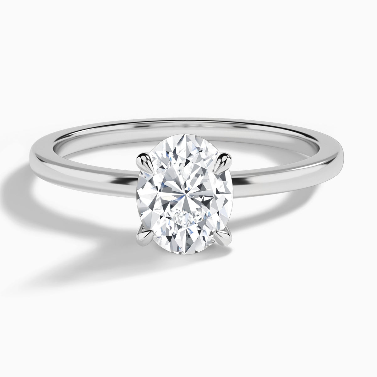 Oval Mystique Halo Lab Grown Diamond Engagement Ring In Platinum - Lucenjuri