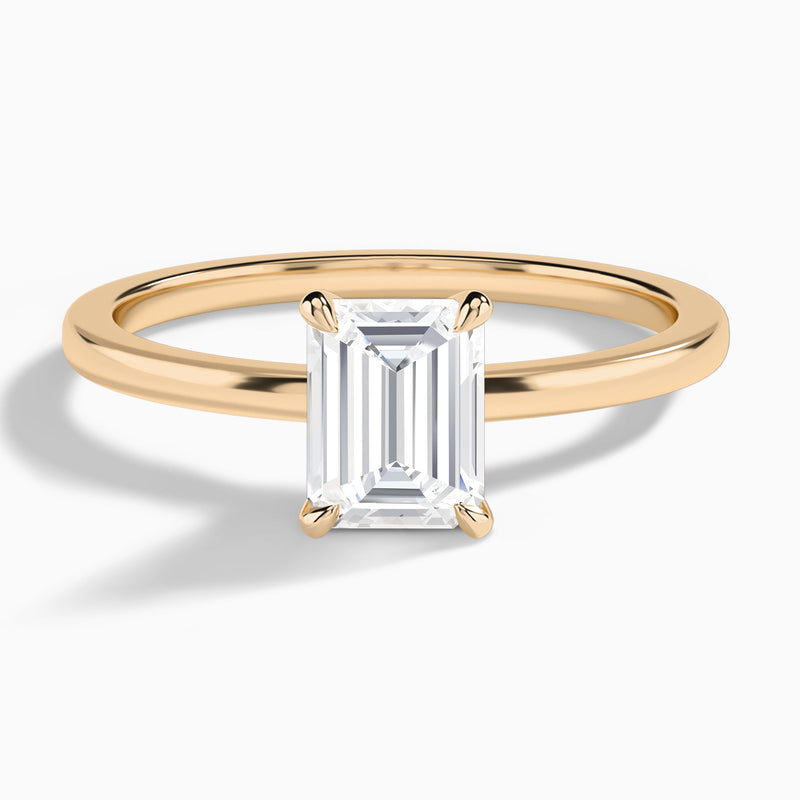 Emerald Mystique Halo Lab Grown Diamond Engagement Ring In 14K Rose Gold - Lucenjuri