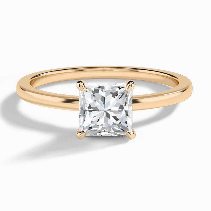 Princess Mystique Halo Lab Grown Diamond Engagement Ring In 14K Rose Gold - Lucenjuri