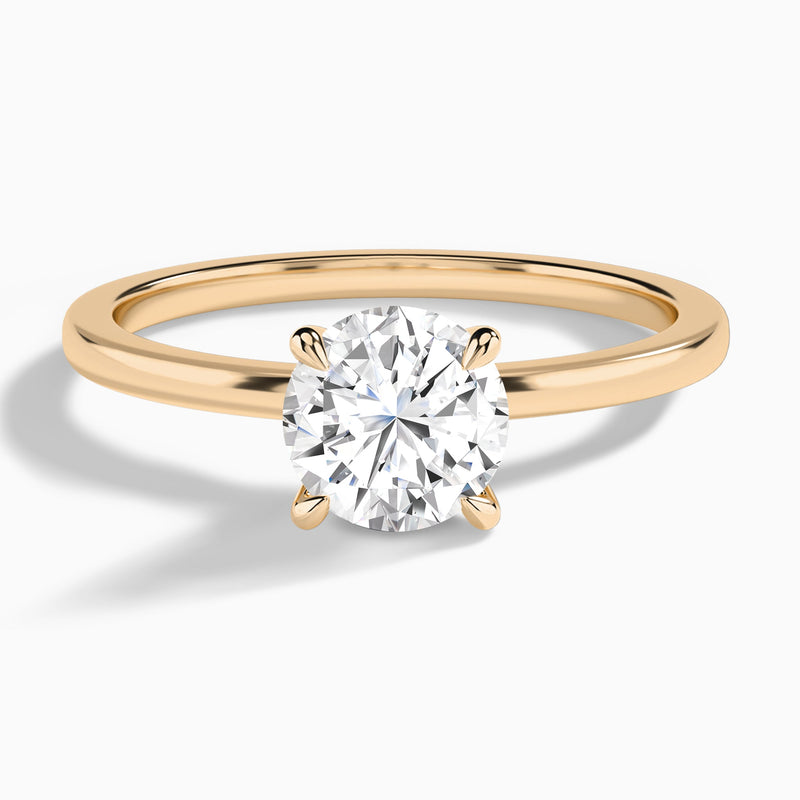 Round Mystique Halo Lab Grown Diamond Engagement Ring In 14K Rose Gold - Lucenjuri